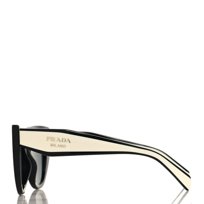 Prada Acetate Square Sunglasses SPR 14W Black White 3 of 7