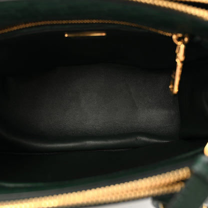 Prada Ostrich Mini Galleria Double Zip Tote Smeraldo 5 of 12