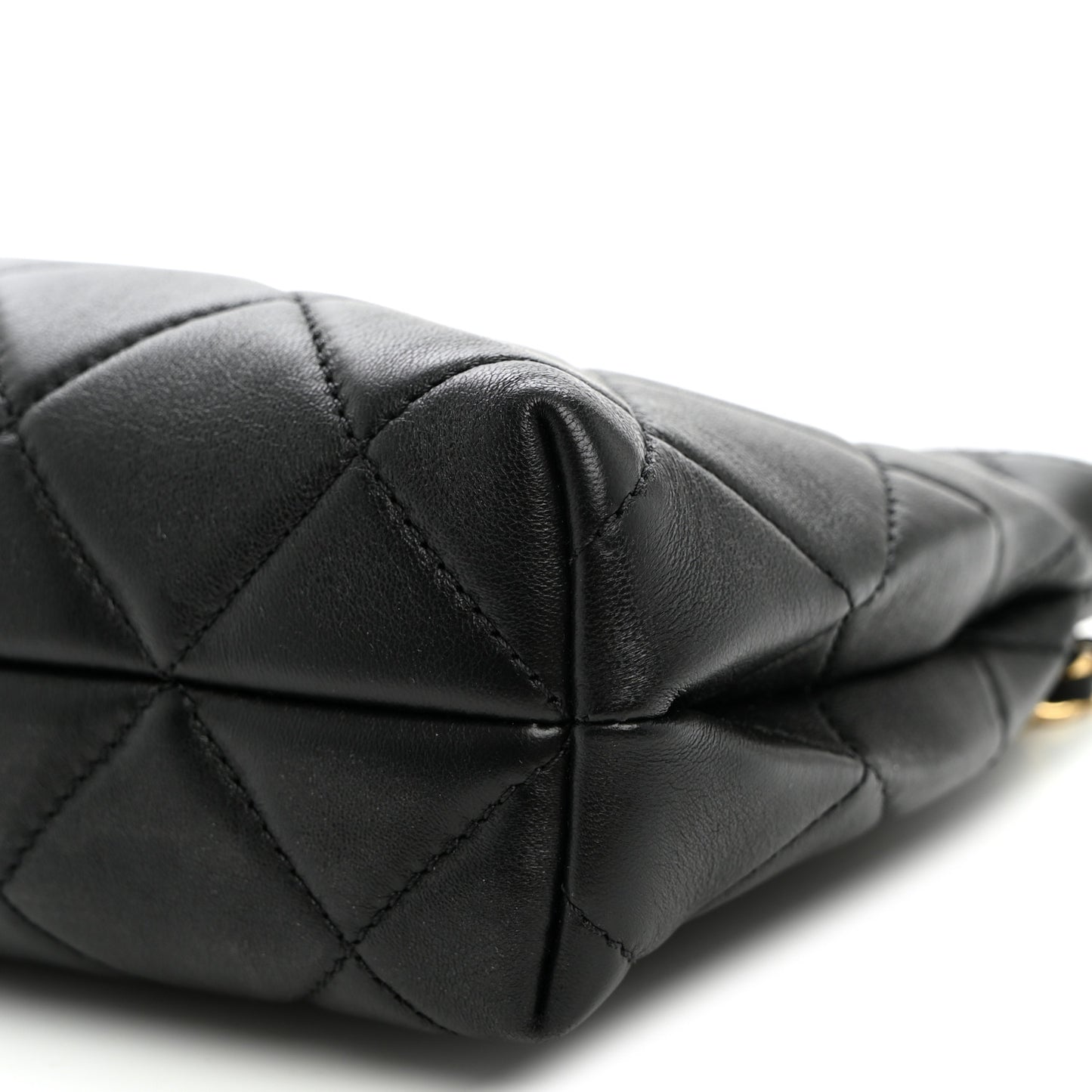 Lambskin Quilted Small Eyes On You Shopping Bag Black