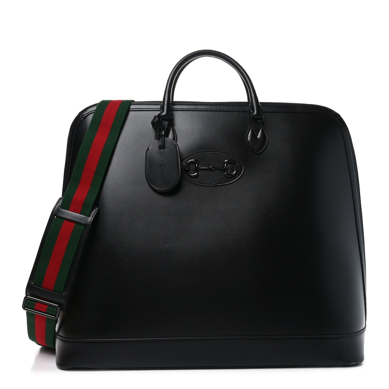 Gucci Boarded Plutone Calfskin Large Horsebit 1955 Duffle Bag Black 1 of 9