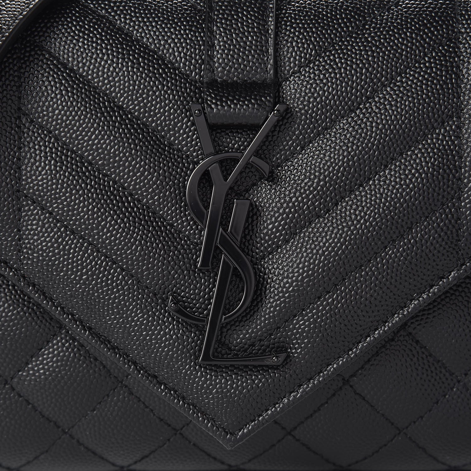 Saint Laurent Grain De Poudre Textured Mixed Matelasse Triquilt Small Monogram Satchel Black 8 of 10