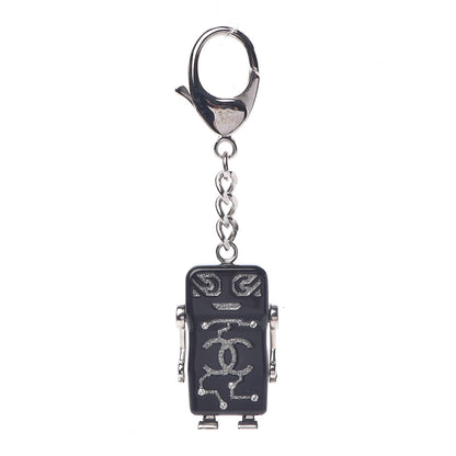 Chanel Resin Crystal CC Robot Bag Charm Black 1 of 5