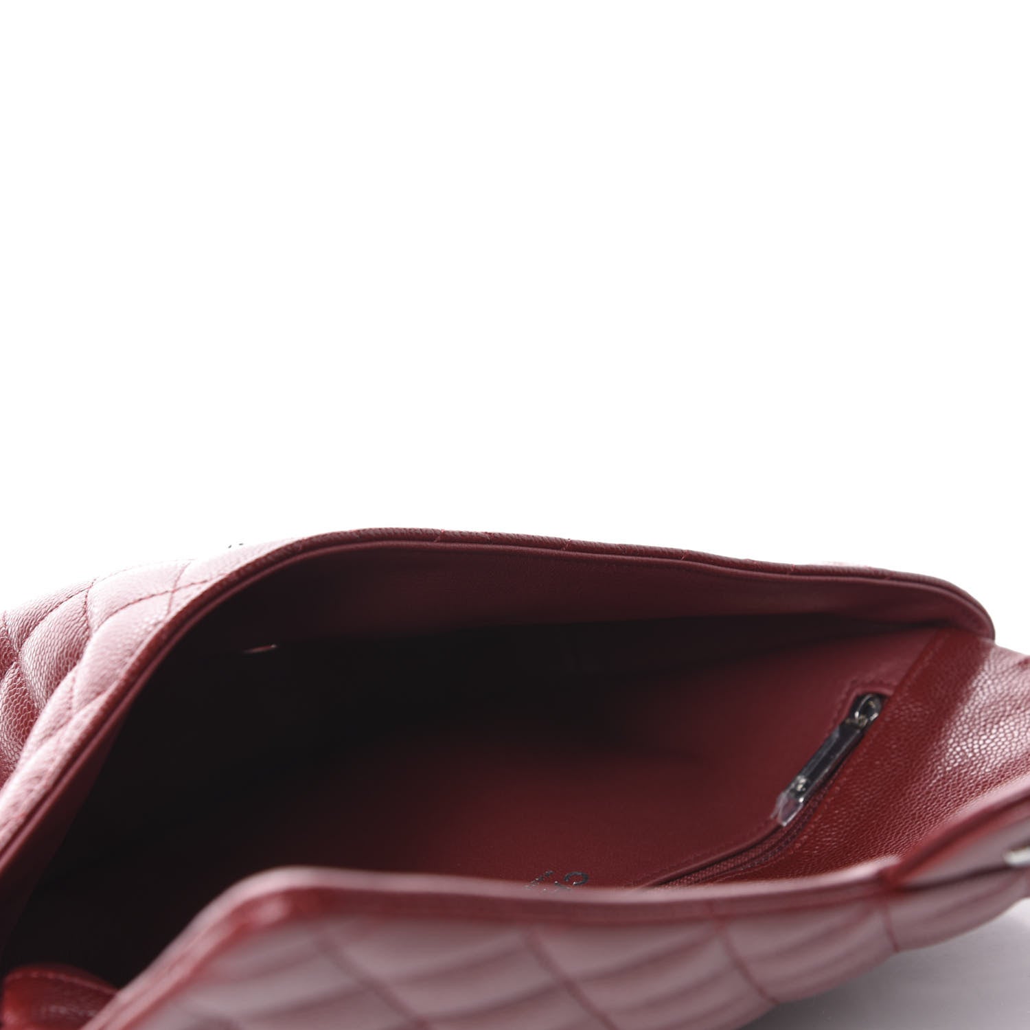 Chanel Caviar Quilted Flap Clutch Burgundy 5 of 11