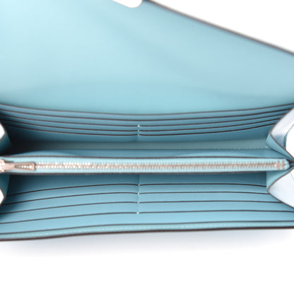Hermes Tadelakt Lizard Constance Long Wallet Bleu Atoll Ficelle 5 of 16