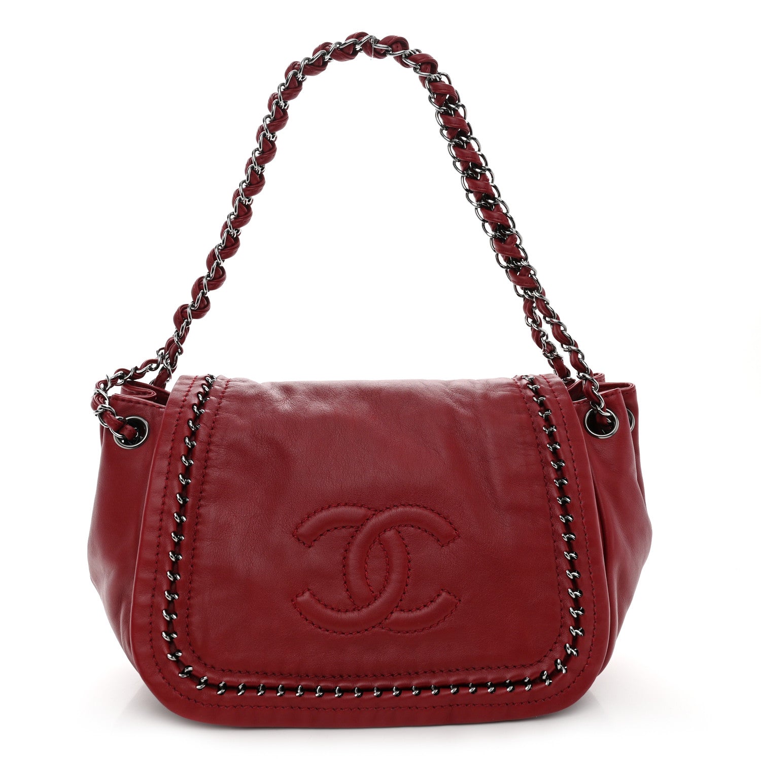 Chanel Smooth Calfskin Luxe Ligne Flap Red 1 of 10