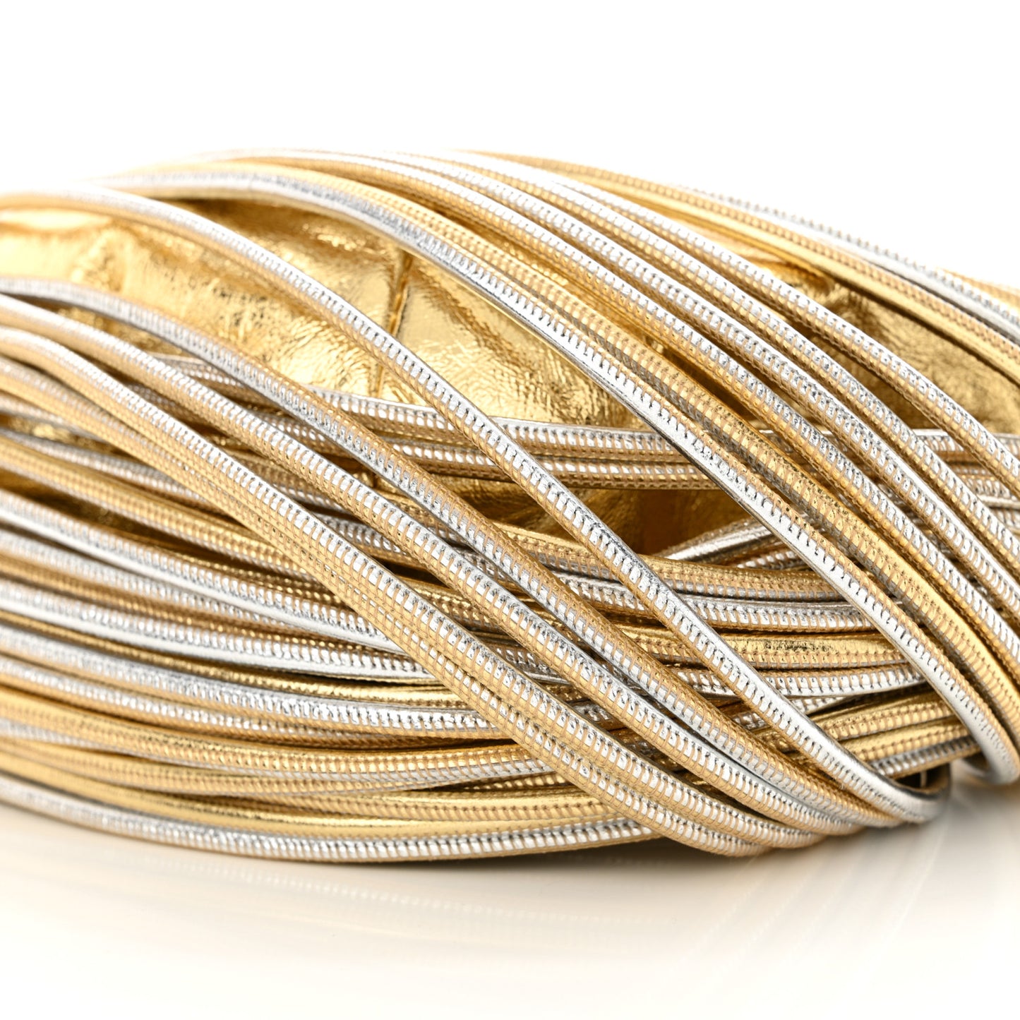 Tubular Laminated Lambskin Mini Jodie Gold Silver