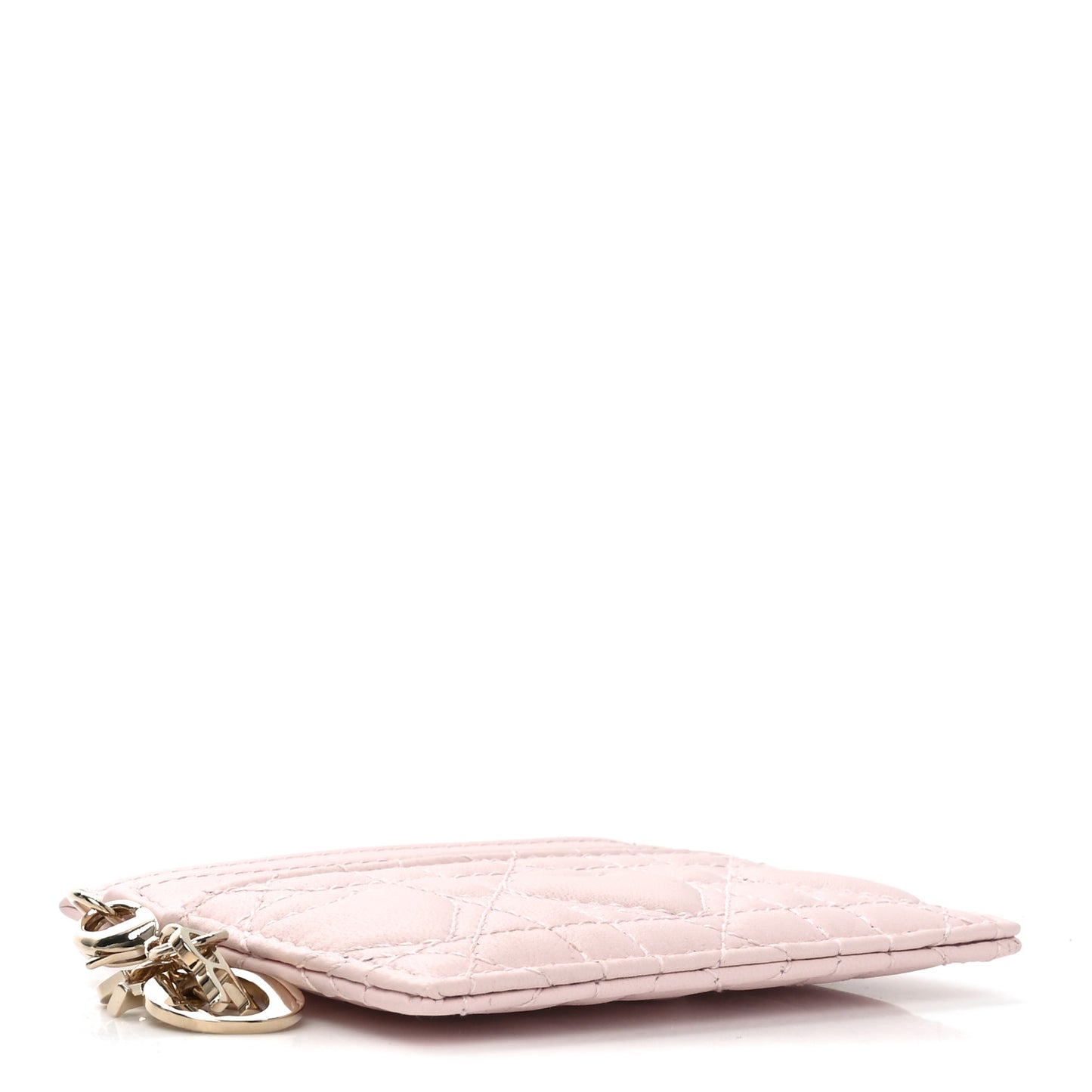 Lambskin Cannage DiorAmour Lady Dior Card Holder Pale Pink