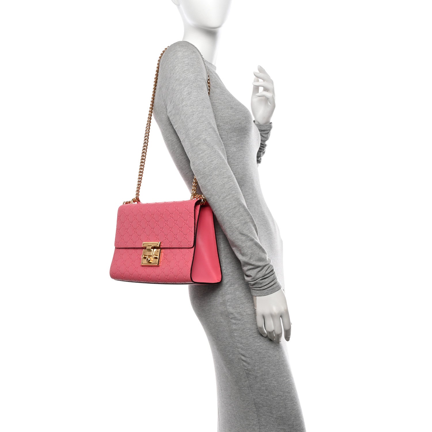 Gucci Guccissima Signature Medium Padlock Shoulder Bag Flush 2 of 12