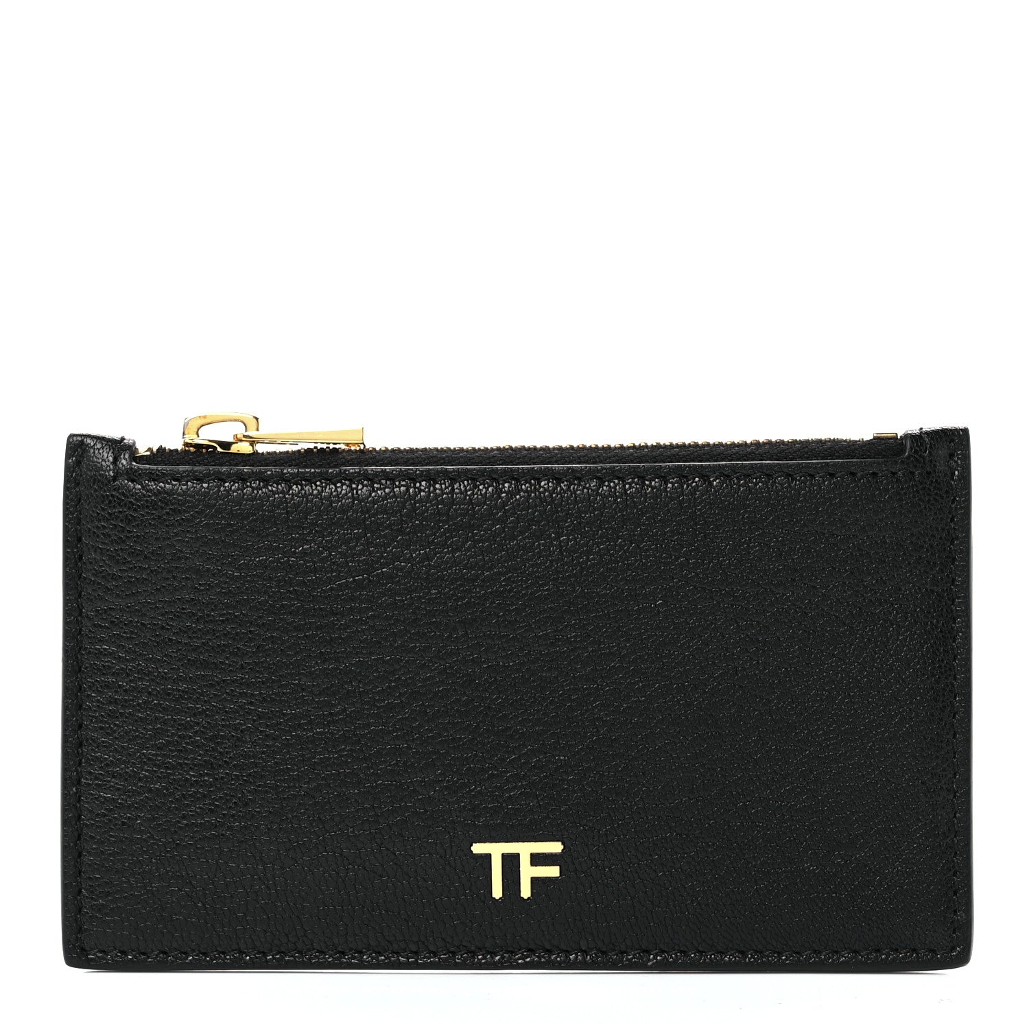 Tom Ford Grained Calfskin Zip Pouch Card Holder Black 1 of 10