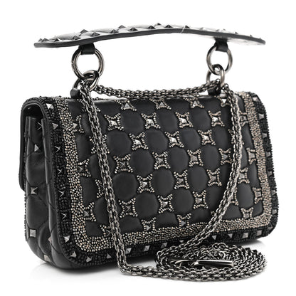 Valentino Garavani Beaded Small Rockstud Spike It Shoulder Bag Black 3 of 9
