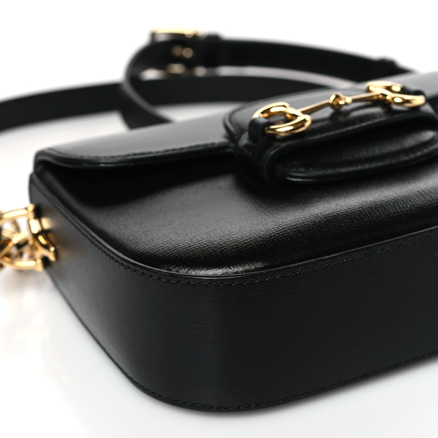 Azalea Calfskin Web Mini Horsebit 1955 Shoulder Bag Black