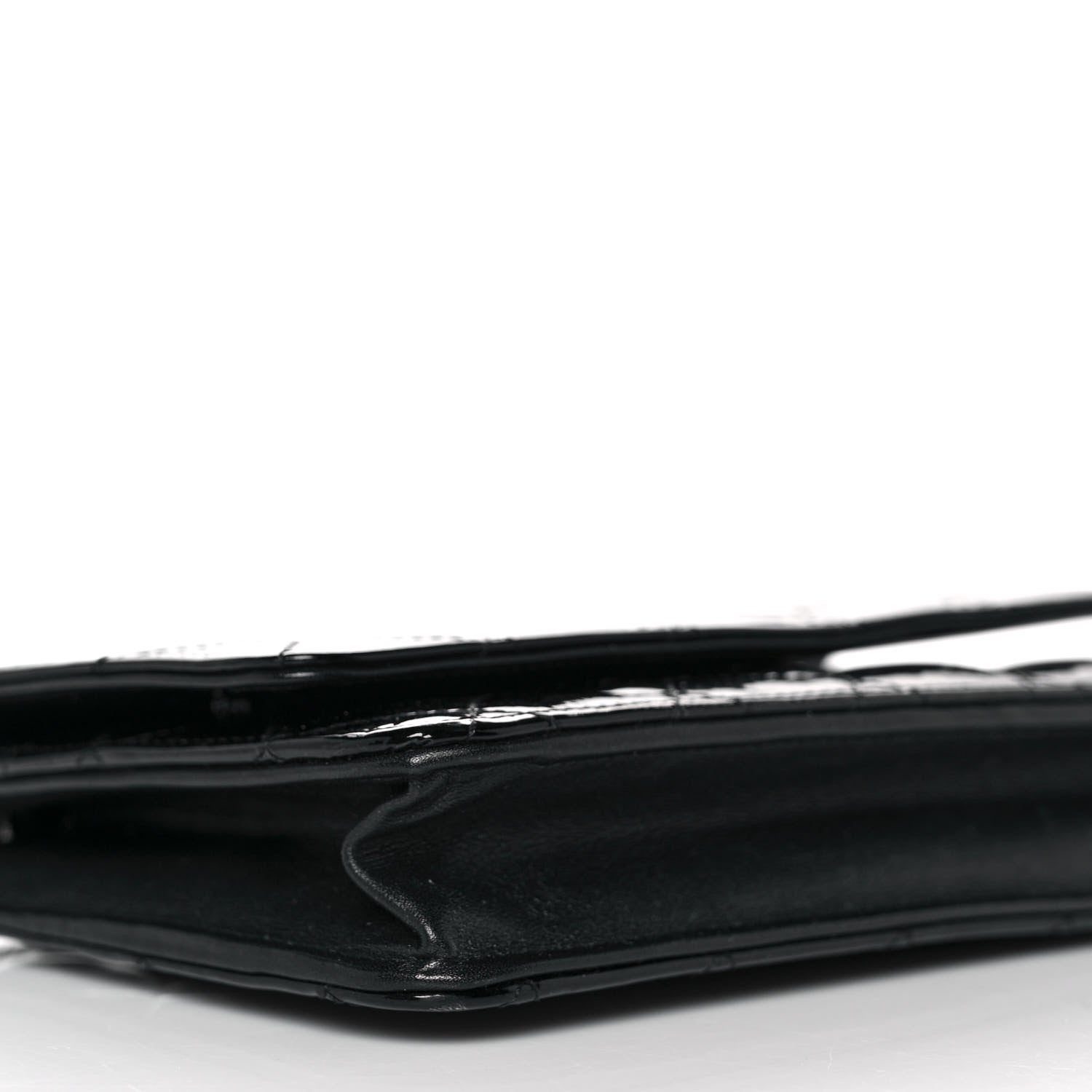 Chanel Patent Quilted Wallet On Chain WOC Black 8 of 9