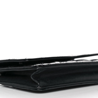 Chanel Patent Quilted Wallet On Chain WOC Black 8 of 9