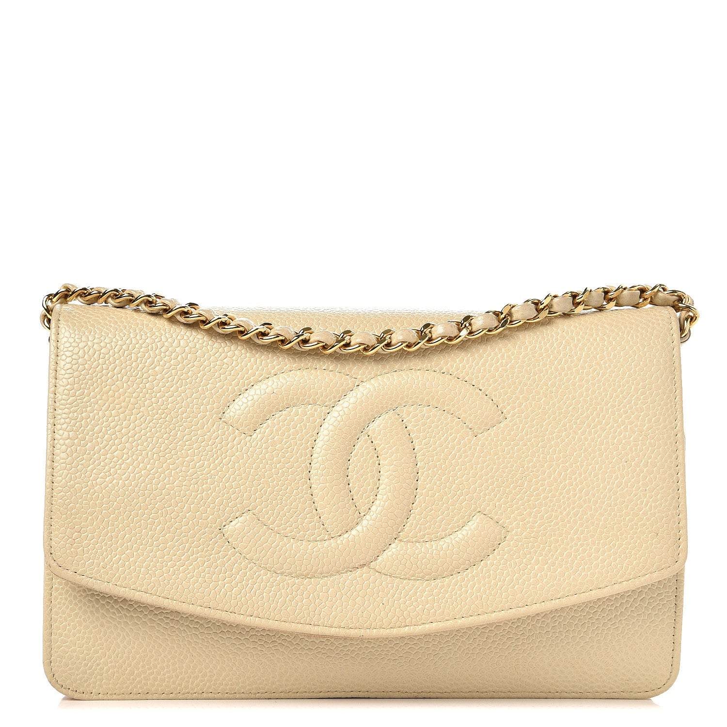 Chanel Caviar Timeless CC Wallet on Chain WOC Beige Clair 1 of 18