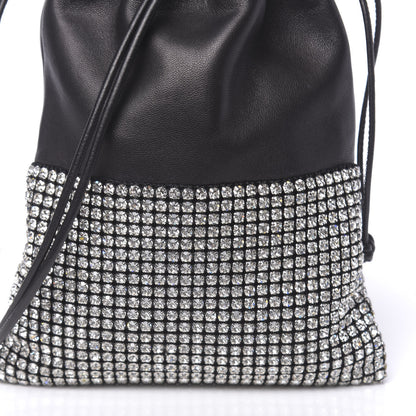 Alexander Wang Lambskin Crystal Rhinestone Ryan Mini Drawstring Bag Black 7 of 10