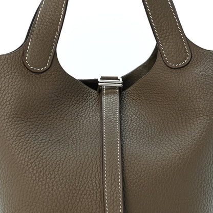 Hermes Taurillon Clemence Picotin Lock 18 PM Etoupe 8 of 11