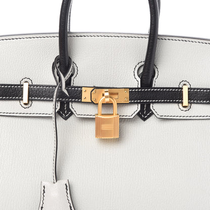 Hermes Chevre Mysore Horseshoe Birkin 25 Gris Perle Black 10 of 11