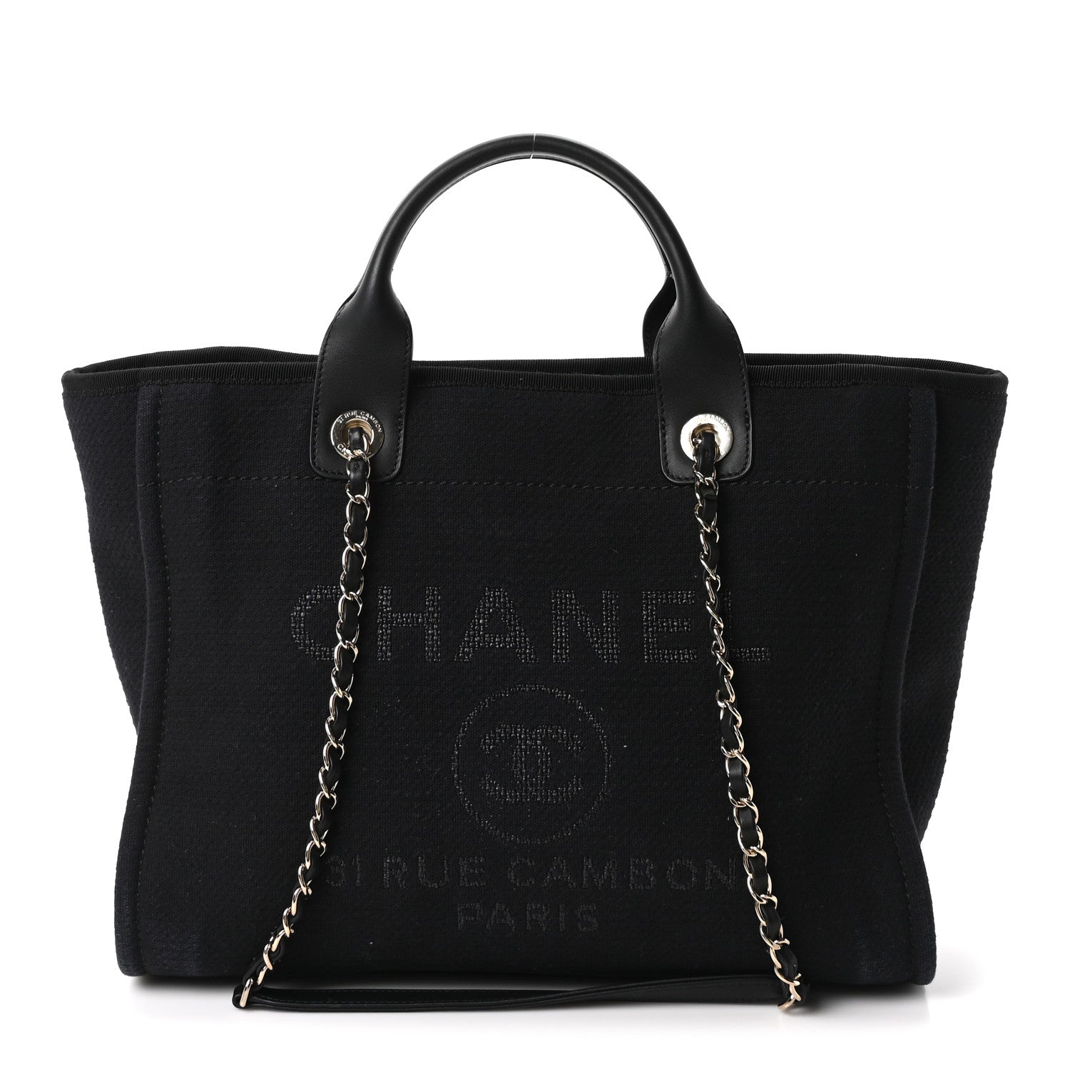 Chanel Mixed Fibers Small Deauville Tote Black 1 of 11
