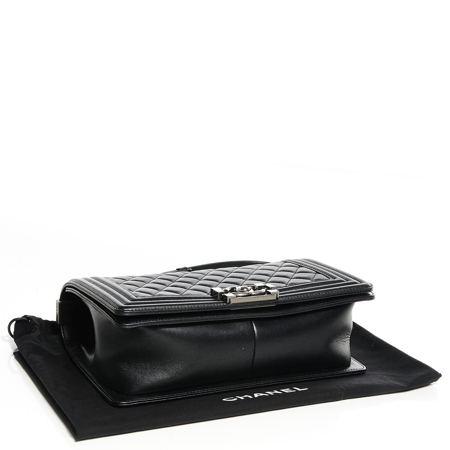 Chanel Metallic Calfskin Quilted Medium Boy Flap Black 4 of 9