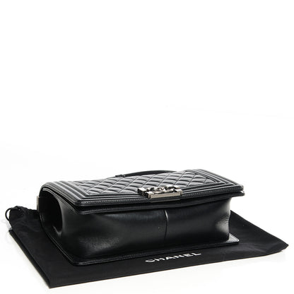 Chanel Metallic Calfskin Quilted Medium Boy Flap Black 4 of 9