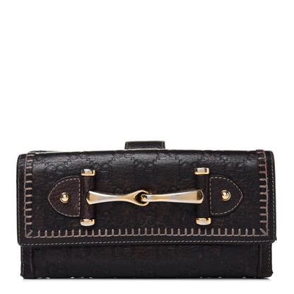 Gucci Guccissima Horsebit Continental Wallet Dark Brown 1 of 18