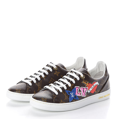 Louis Vuitton Calfskin Monogram LV Black Heart Sneakers 37 Cacao 3 of 7