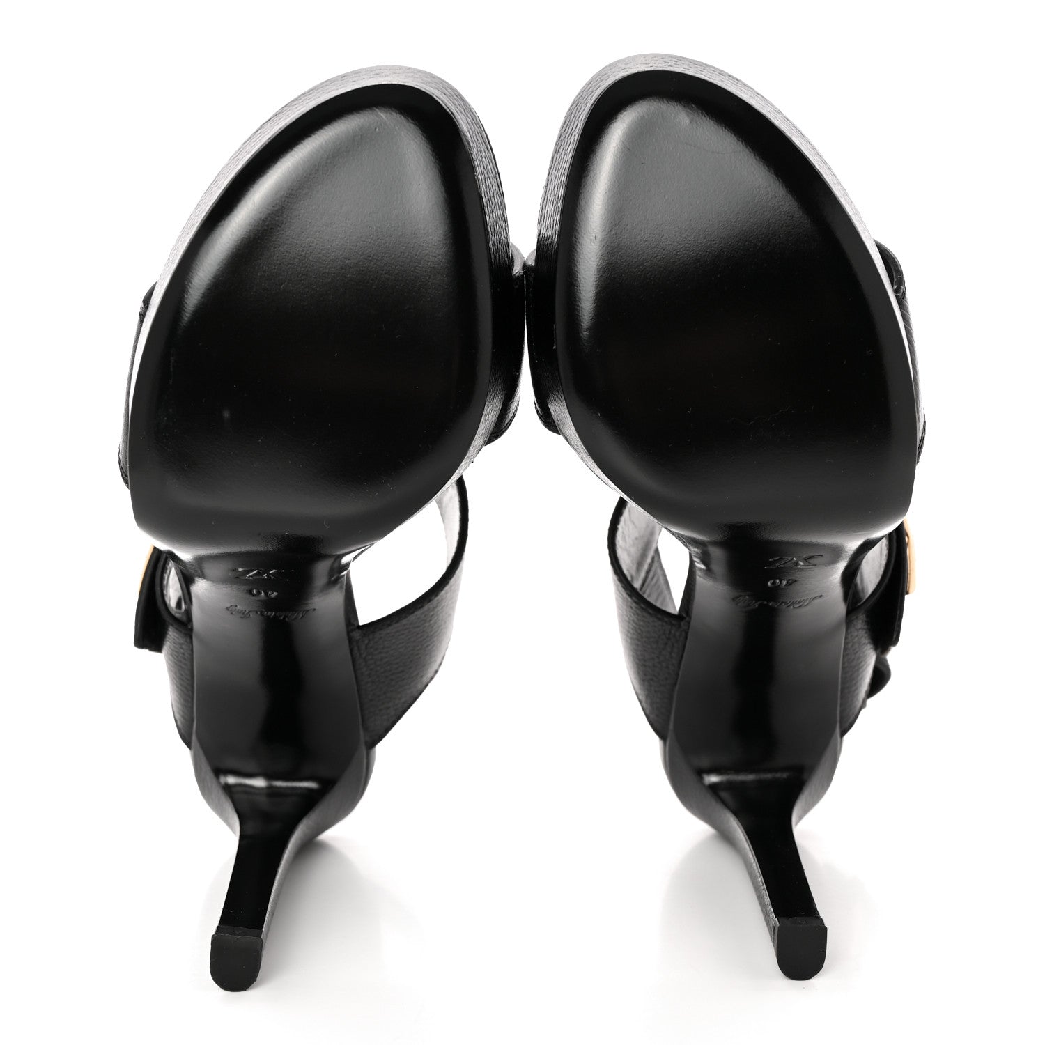 Louis Vuitton Grained Calfskin Horizon Platform Sandals 40 Black 5 of 9