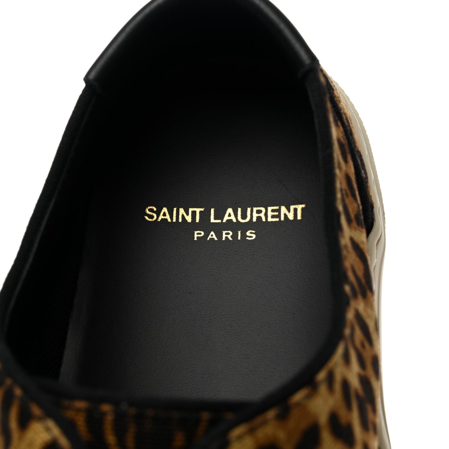 Canvas Leopard Print Venice Low Top Sneakers 39 Black