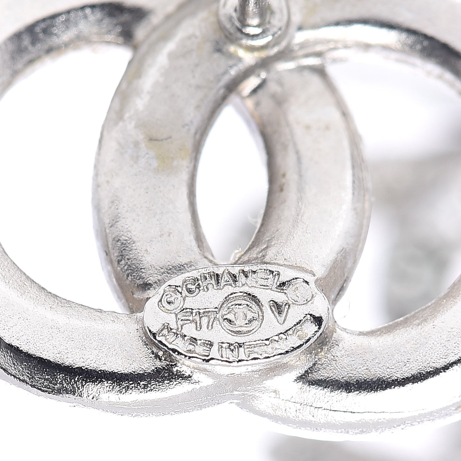 Chanel Baguette Crystal CC Earrings Silver 4 of 5