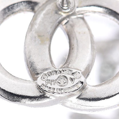 Chanel Baguette Crystal CC Earrings Silver 4 of 5