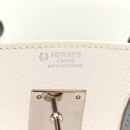 Hermes Togo Horseshoe Birkin 30 White Ciel 6 of 16