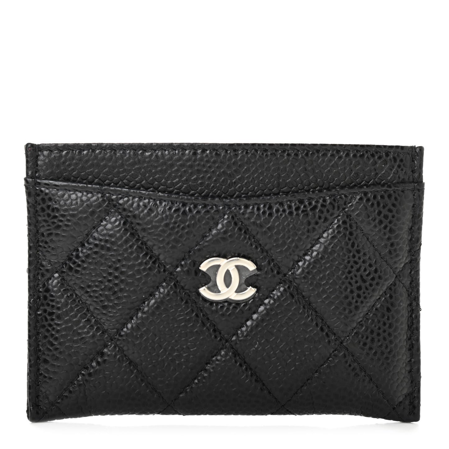 Caviar Quilted Card Holder Black