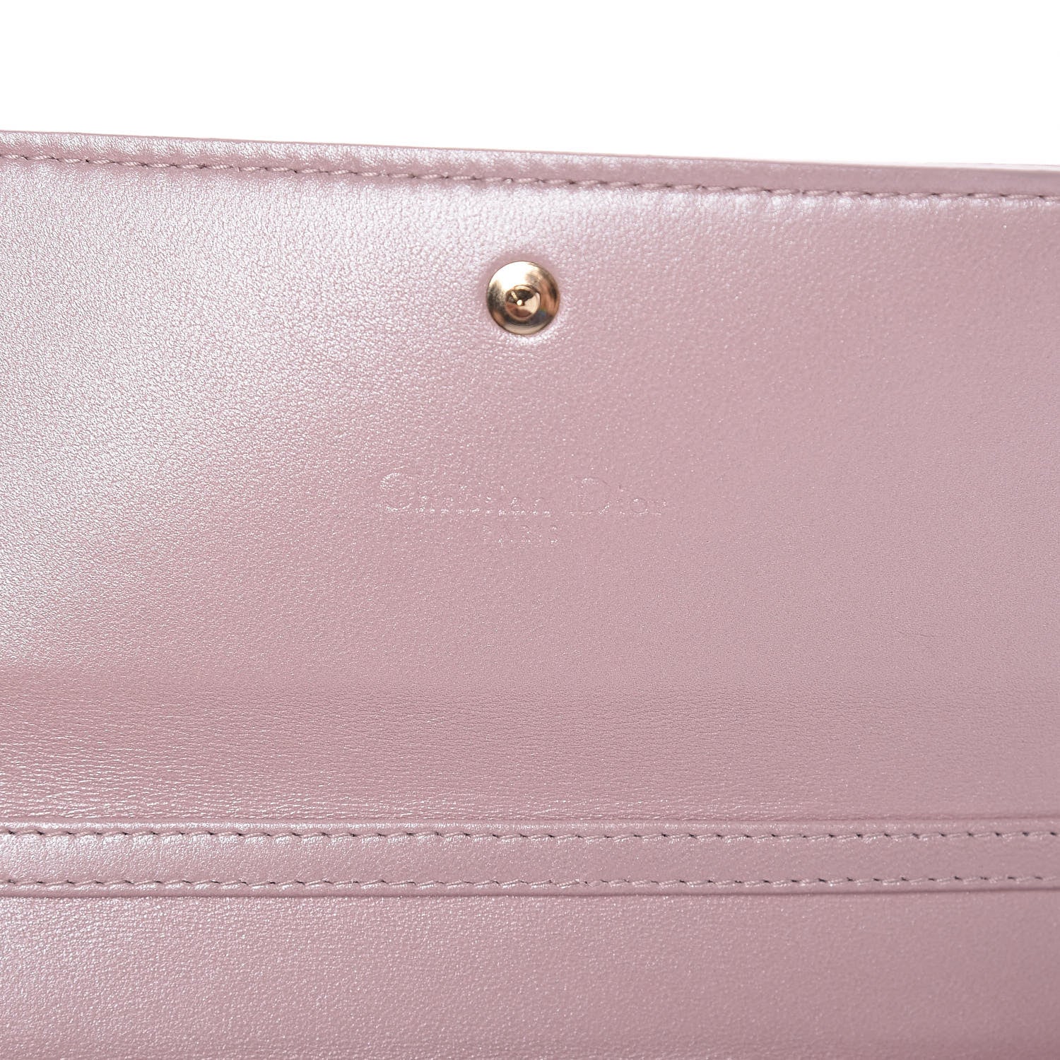 Christian Dior Metallic Lambskin Cannage Rendezvous Chain Wallet Lotus 6 of 9