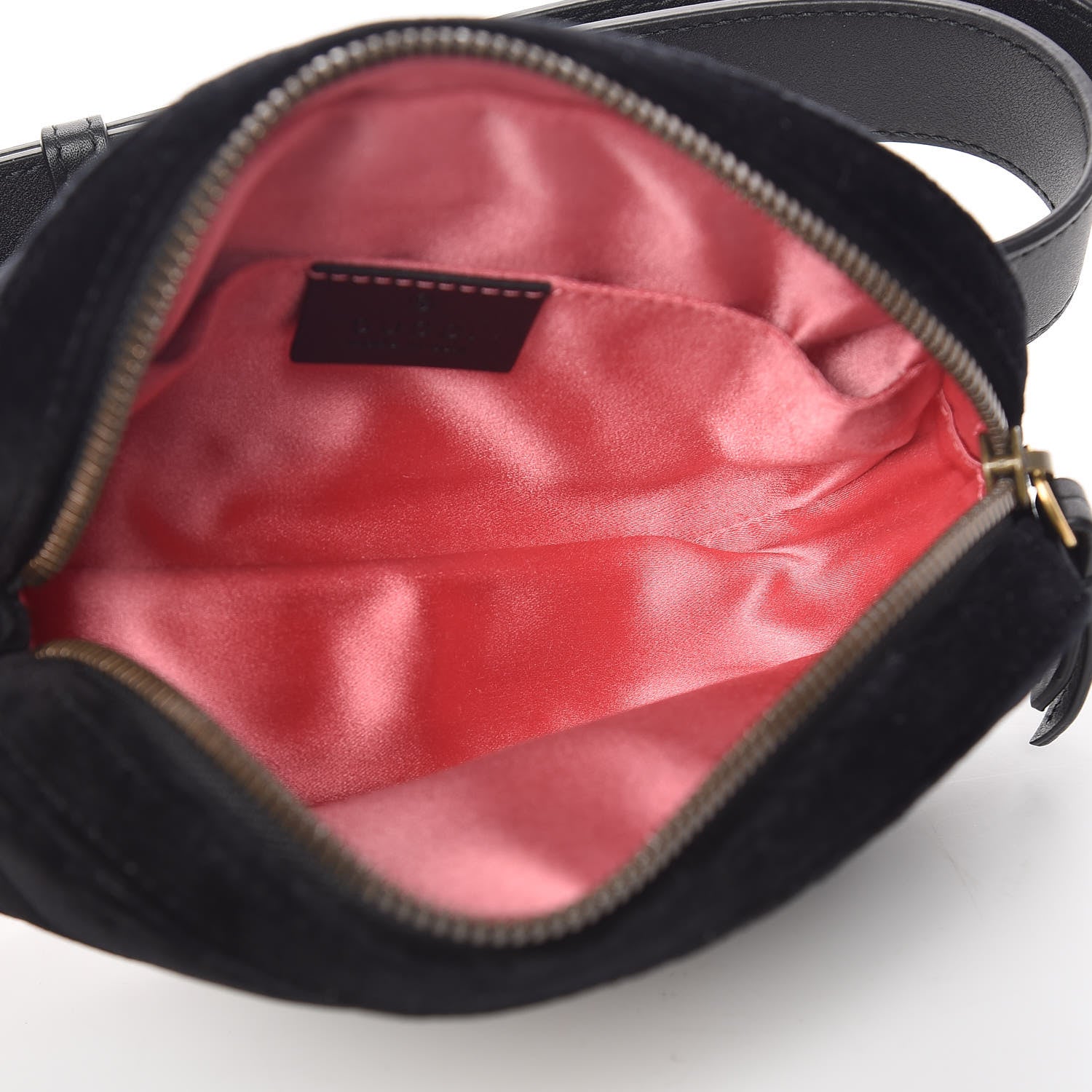 Gucci Velvet Matelasse GG Marmont Belt Bag 75 30 Black 6 of 8