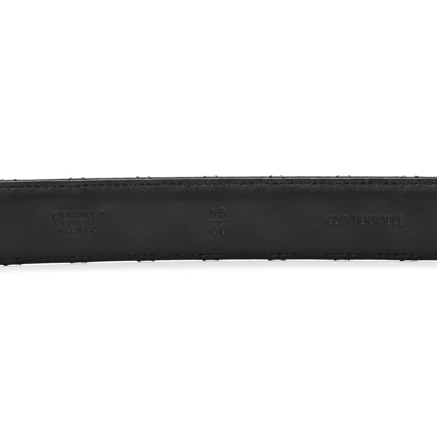 Lambskin Quilted CC Chain Belt 95 38 Black