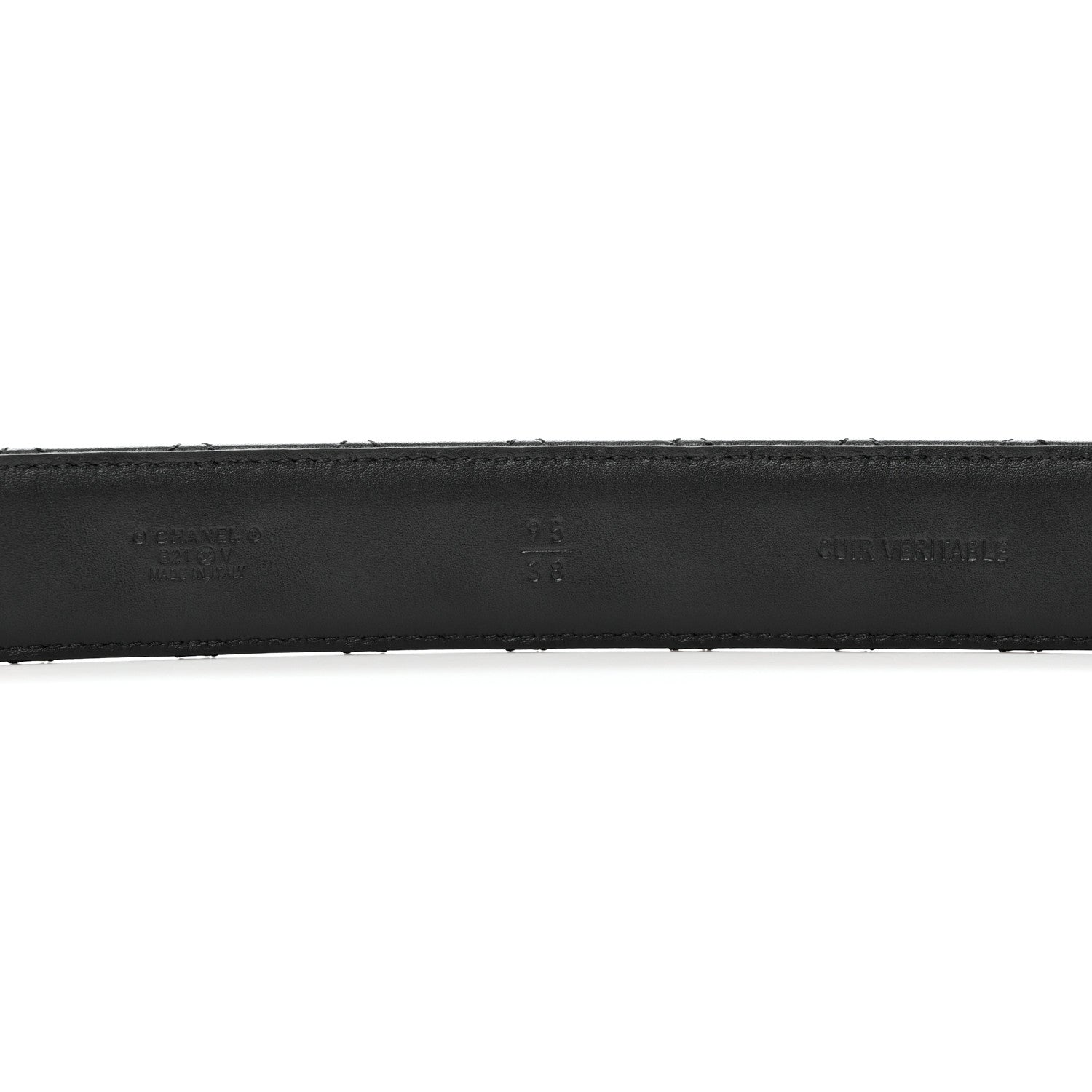 Chanel Lambskin Quilted CC Chain Belt 95 38 Black 5 of 6