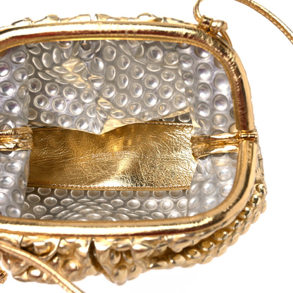 Bottega Veneta Metallic Fabric Bubble Wrap The Mini Pouch Gold 5 of 8