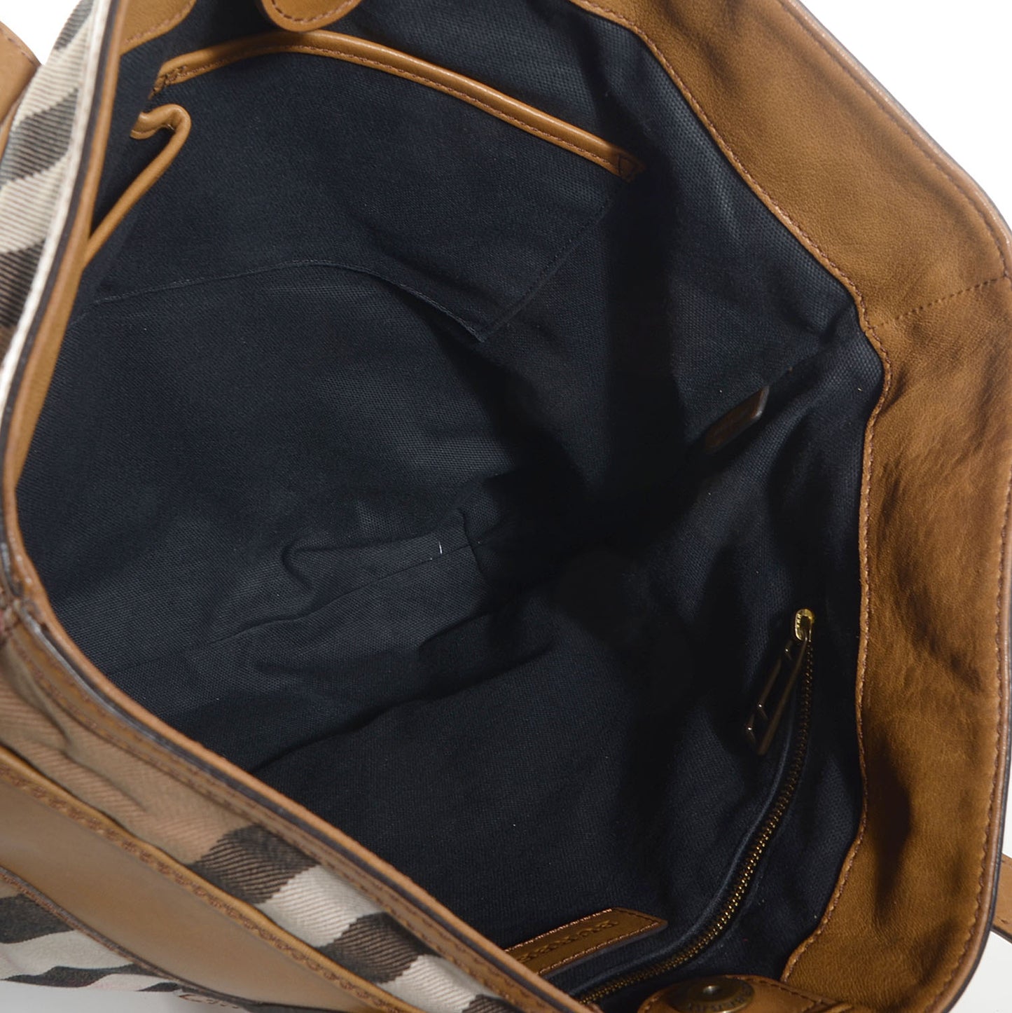 Vintage Leather House Check Webbing Medium Marlow Tote Camel