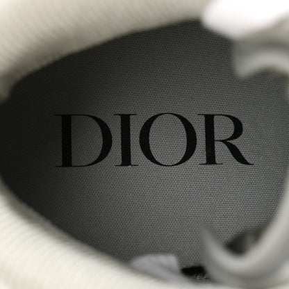 Christian Dior Smooth Calfskin Jacquard Oblique Mens B27 Mid Top Sneakers 40 Beige Blue 6 of 8