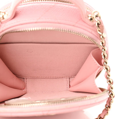 Chanel Caviar Quilted Round Handle With Care Vanity With Chain Pink 5 of 12