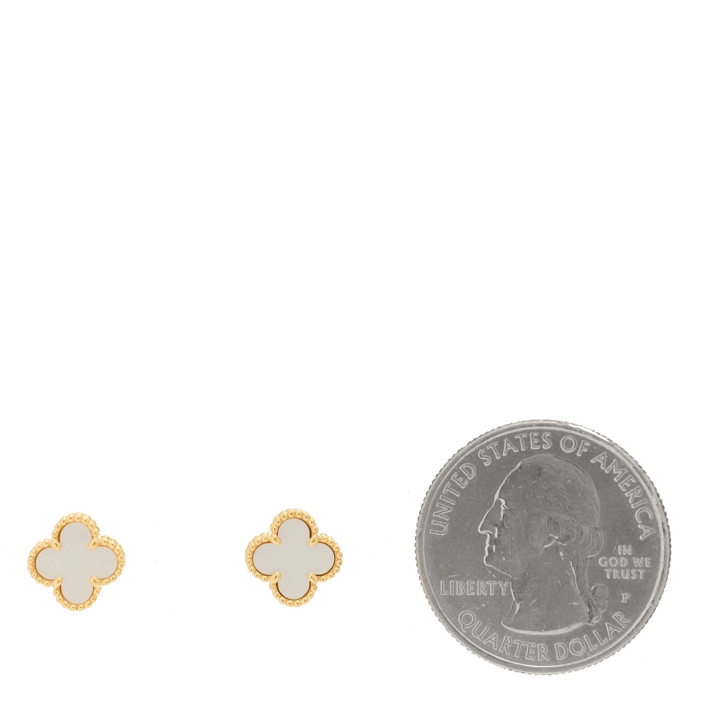18K Yellow Gold Mother of Pearl Sweet Alhambra Earrings