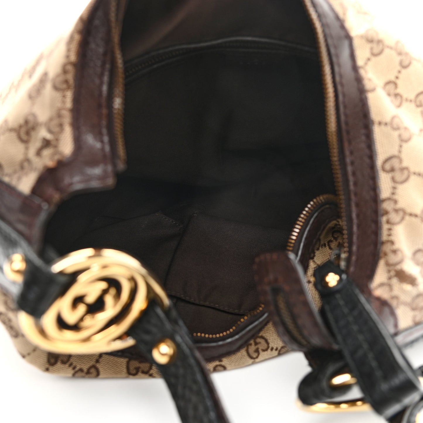Monogram Medium Interlocking Hobo Dark Brown
