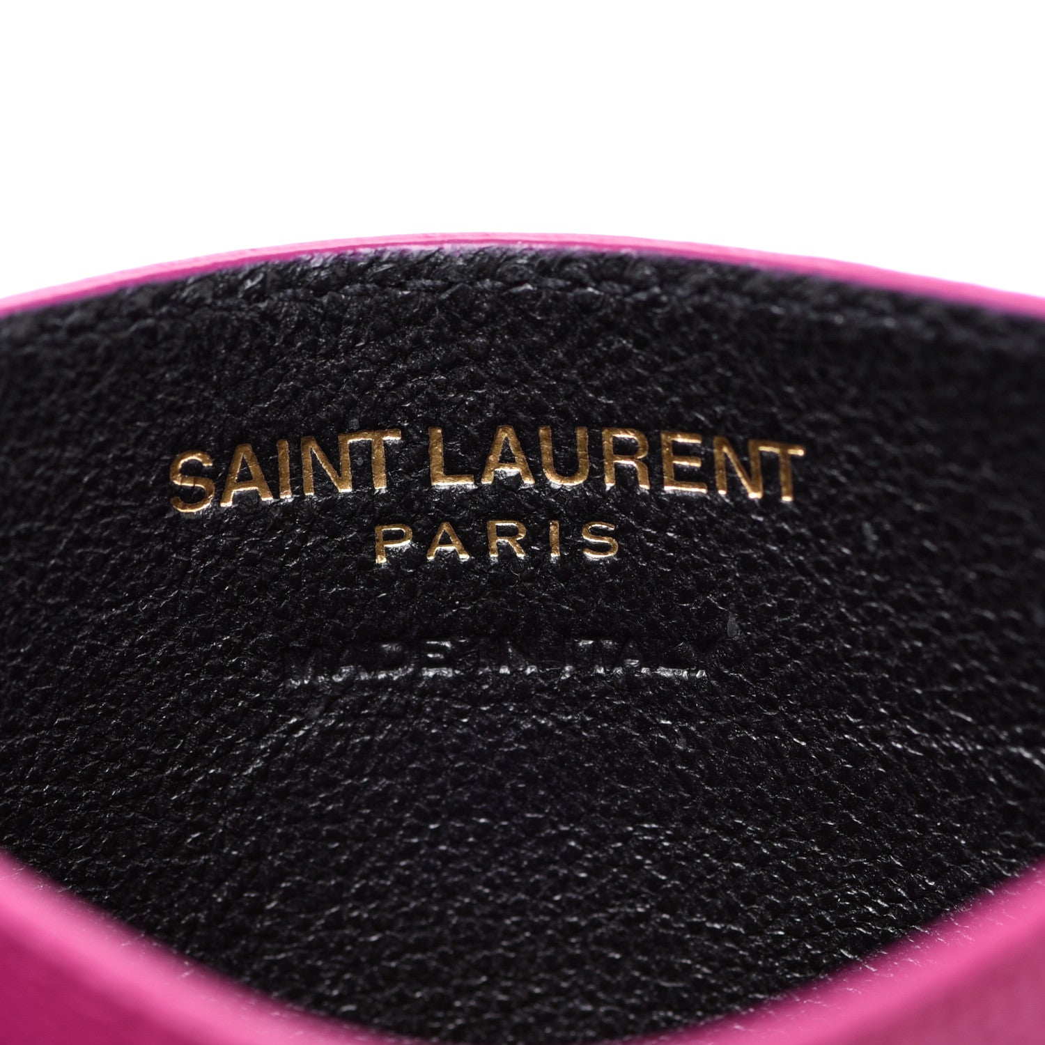 Saint Laurent Grain De Poudre Matelasse Chevron Monogram Credit Card Case Dark Grape 6 of 8