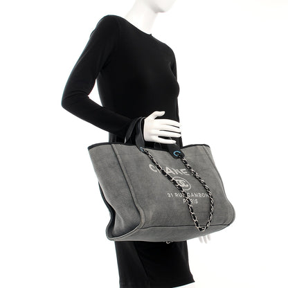 Chanel Canvas Deauville Large Tote Grey 3 of 8