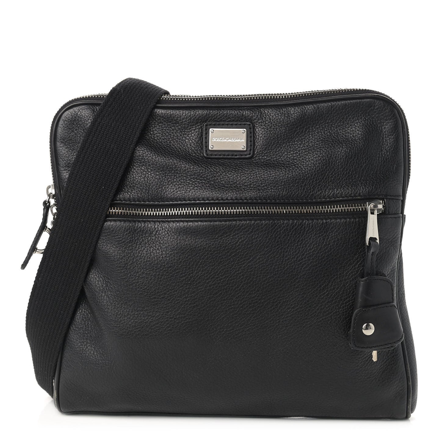 Grained Calfskin Satchel Black