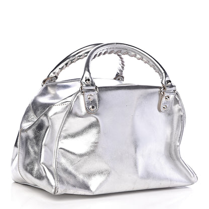 Balenciaga Metallic Calfskin Motocross Classic Hardware Bowling MM Silver Hardware 3 of 20