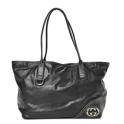 Gucci Leather Medium New Britt Tote Black 1 of 12