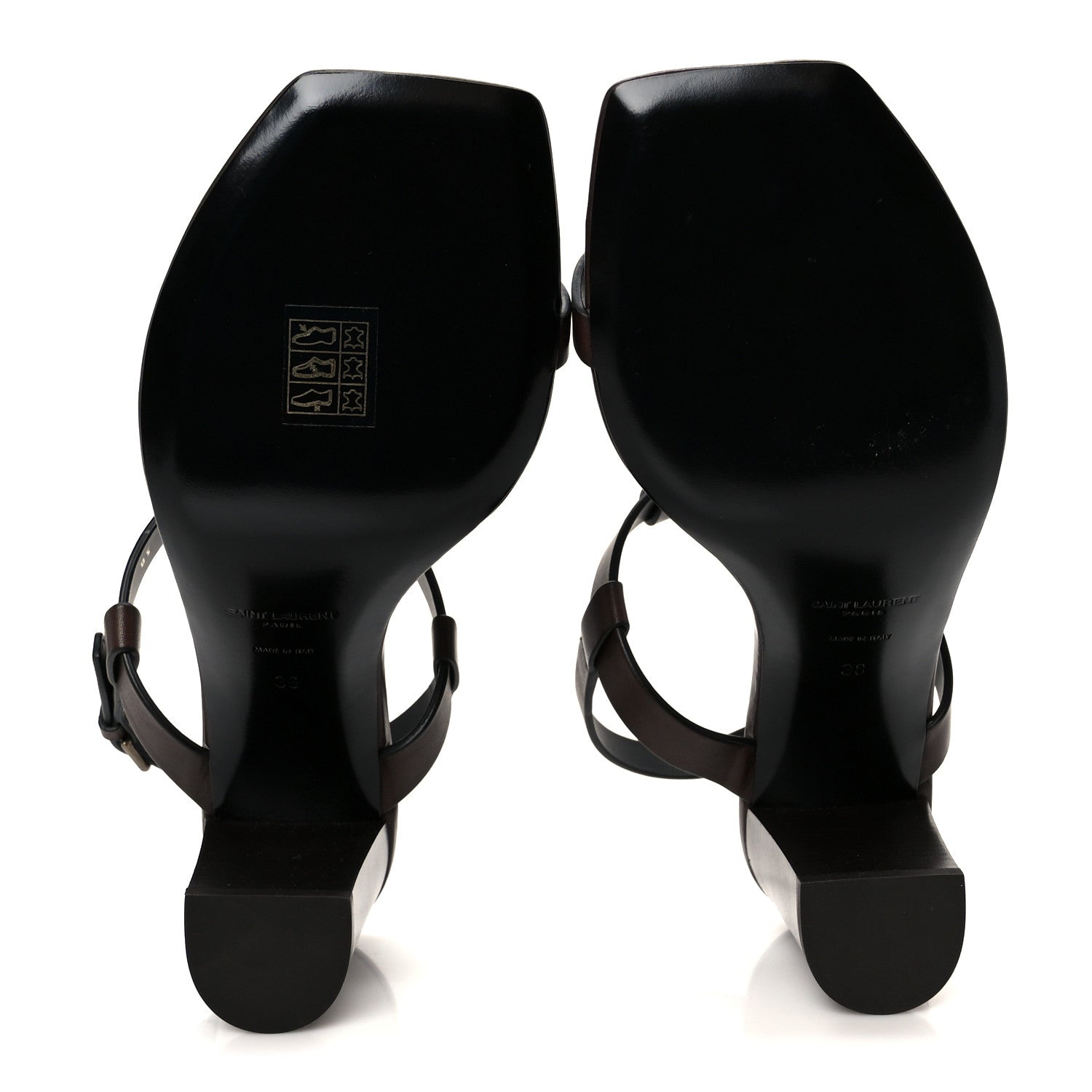Saint Laurent Calfskin Cassandra 75 Sandals 38 Moro 6 of 10