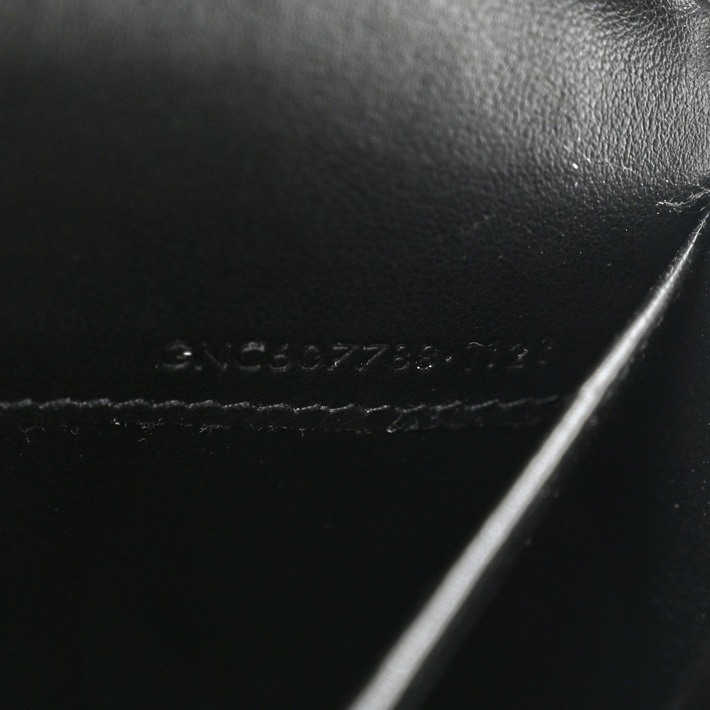 Calfskin Crocodile Embossed Monogram Uptown Chain Wallet Black