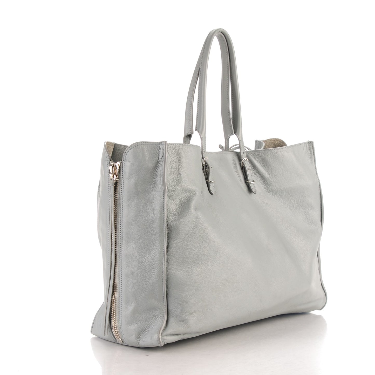 Veau Papier A4 Zip Around Tote Grey